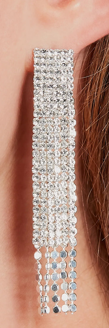 Chic Memories Rhinestone Fringe Earrings