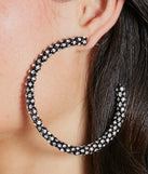 Compliments You Rhinestone Hoop Earrings
