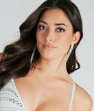 Stunning Elegance Rhinestone Fringe Earrings, a trendy silver addition to women's going-out outfits, is ideal for Christmas party outfits, chic NYE attire, or winter night-out looks that keep you on-trend!