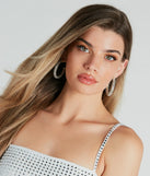 Looking Gorgeous Rhinestone-Beaded Hoop Earrings