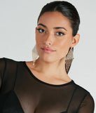 Glam Statement Rhinestone Mesh Drop Earrings