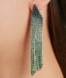 Bold Allure Ombre Rhinestone Fringe Earrings