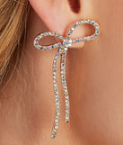 Gift Of Glam Iridescent Rhinestone Bow Earrings