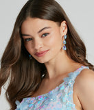 So Dreamy Iridescent Teardrop Rhinestone Earrings