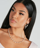 Exude Luxury Rhinestone Stud Faux Pearl Earrings