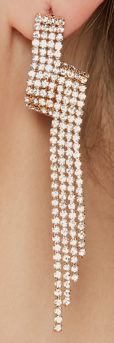 Match My Energy Rhinestone Fringe Earrings