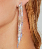 Luxe Shine Iridescent Rhinestone Fringe Earrings