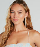 Luxe Shine Iridescent Rhinestone Fringe Earrings