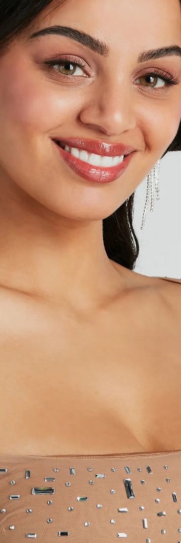 Flashy Glam Rhinestone Fringe Front-To-Back Earrings