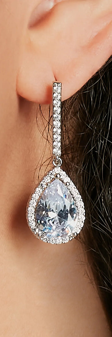 Elegantly Glam Rhinestone Teardrop Earrings