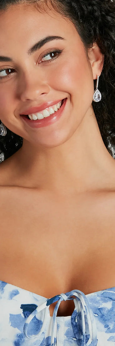 Elegantly Glam Rhinestone Teardrop Earrings