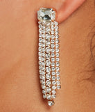 All That Glam Rhinestone Fringe Earrings
