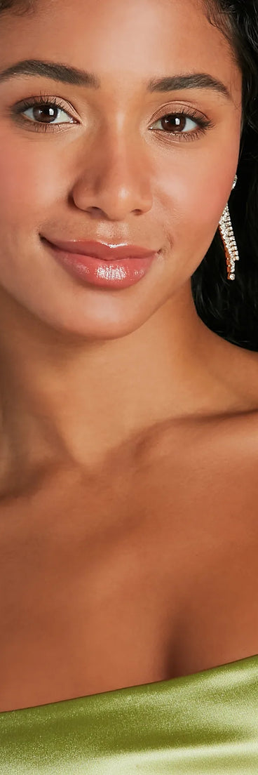 All That Glam Rhinestone Fringe Earrings