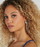 Glam Artistry Rhinestone Fringe Earrings