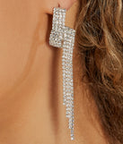 Glam Artistry Rhinestone Fringe Earrings