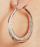 Luxe Obsession Rhinestone Trim Hoop Earrings