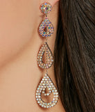 Luxe Sparkle Iridescent Rhinestone Teardrop Earrings