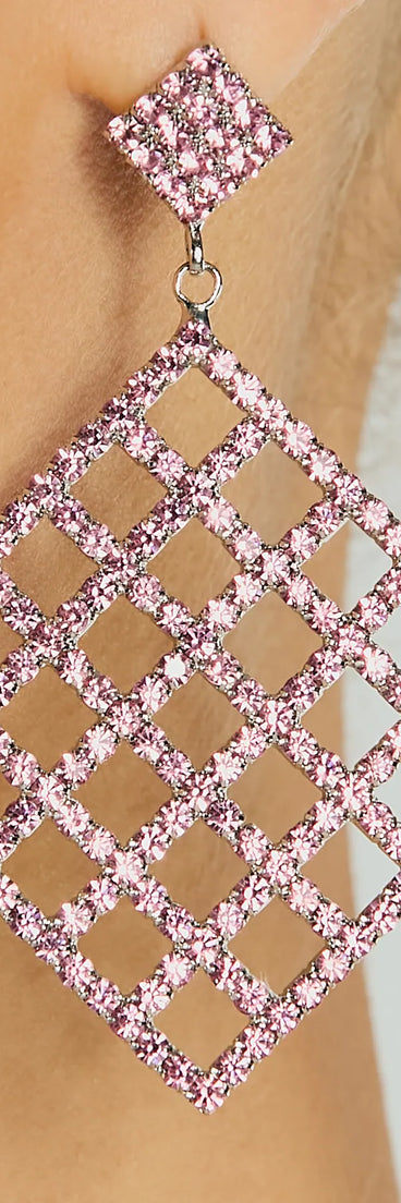 Decadent Beauty Rhinestone Caged Earrings