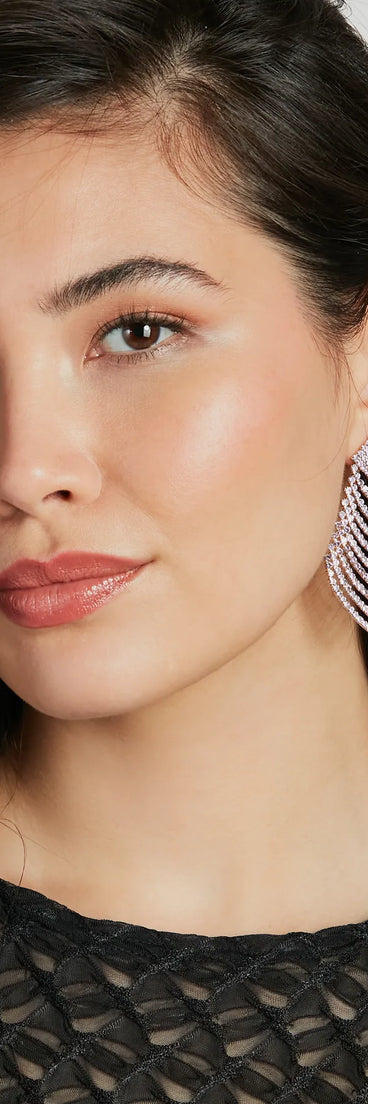 Glam Factor Rhinestone Chandelier Earrings