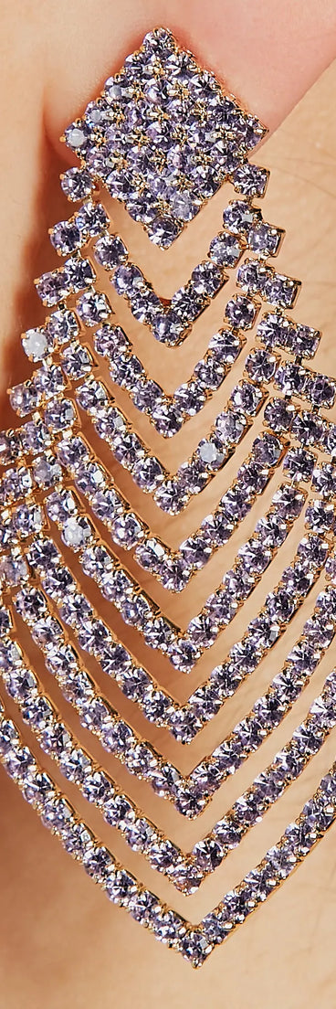 Glam Factor Rhinestone Chandelier Earrings