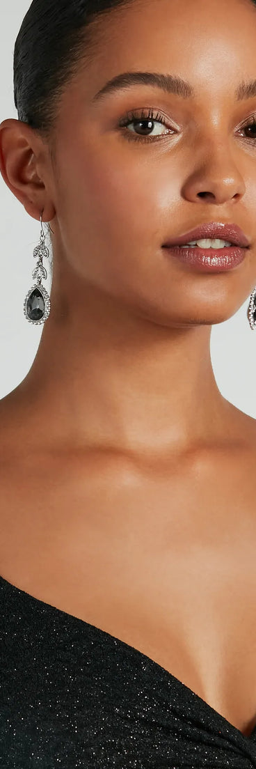 Luxe Drama Rhinestone Teardrop Earrings
