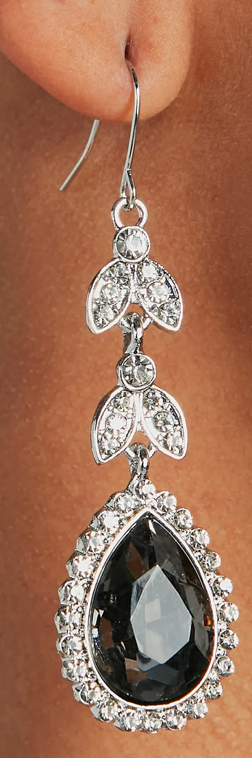 Luxe Drama Rhinestone Teardrop Earrings