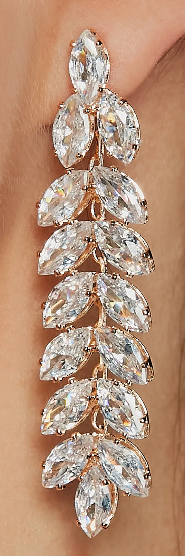 Glam Goddess Marquise Cubic Zirconia Duster Earrings