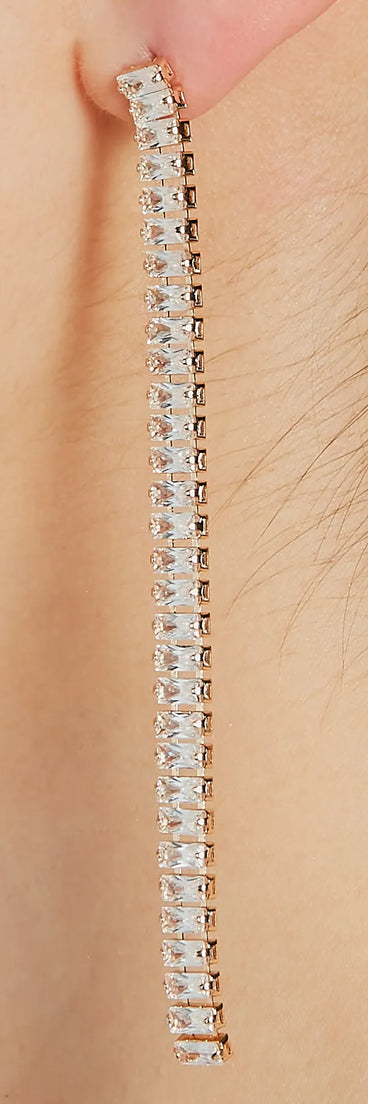 Pretty Pairing Rhinestone Linear Earrings