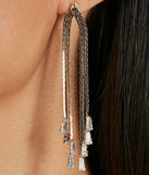 Glam Icon Rhinestone Snake Chain Earrings