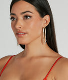Glam Icon Rhinestone Snake Chain Earrings