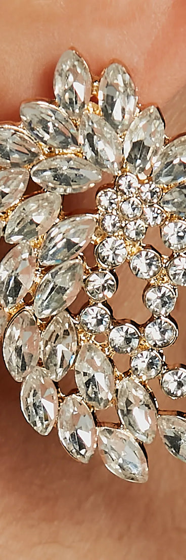 Gorgeous Gleam Rhinestone Statement Stud Earrings