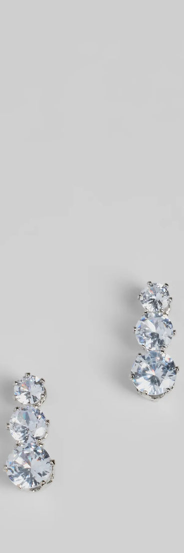 Shimmering Glam Cubic Zirconia Drop Earrings