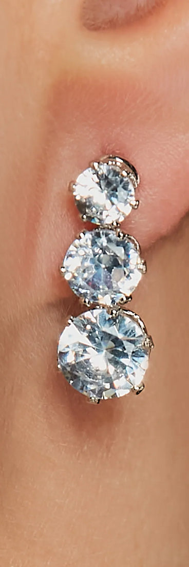 Shimmering Glam Cubic Zirconia Drop Earrings