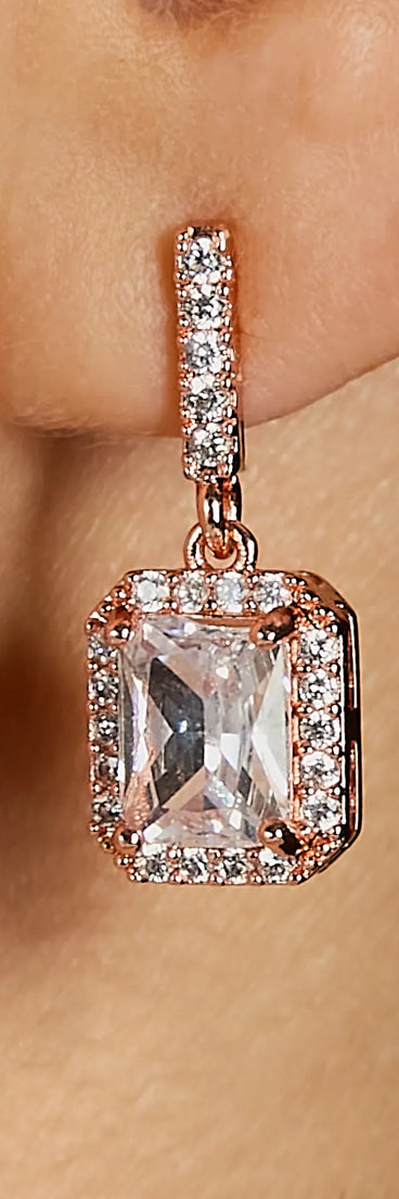 Glitzy Goals Cubic Zirconia Pendant Drop Earrings