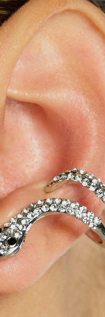 Enchanting Serpentine Snake Rhinestone Earrings