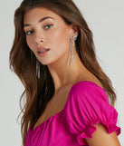 Flirty Glam Rhinestone Butterfly Fringe Earrings