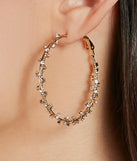 Dainty Brilliance Rhinestone Hoop Earrings, a trendy gold addition to women's going-out outfits, is ideal for Christmas party outfits, chic NYE attire, or winter night-out looks that keep you on-trend!