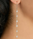 The Dainty Chic Pearl Chain Threader Earrings brings sleek style to any graduation outfit, from cap and gown to after-party.
