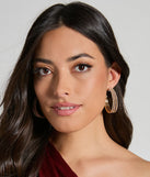 Simply Elegant Rhinestone Triple Hoop Earrings