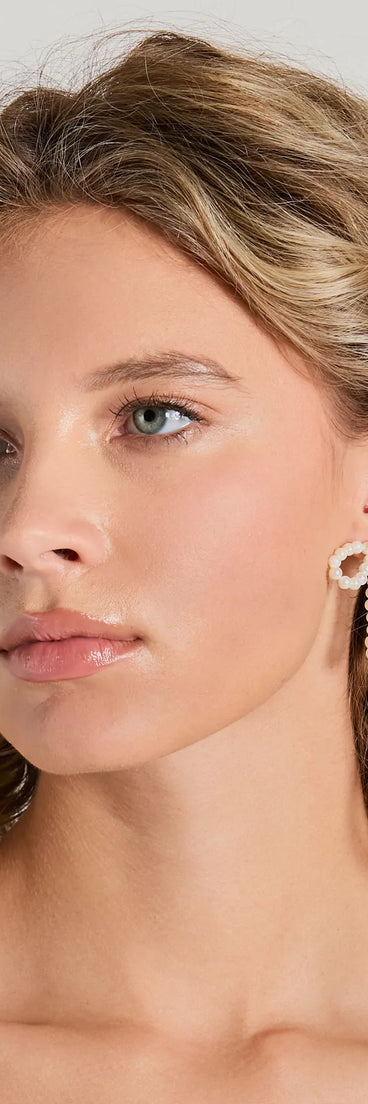 Upscale Chic Faux Pearl Bow Earrings