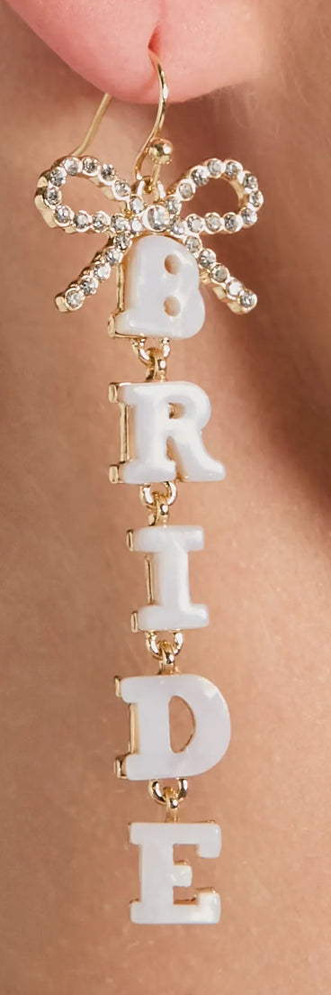 Rhinestone Bow Bride Earrings