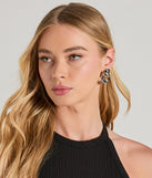 Bound To Wow Teardrop Stone Hoop Earrings