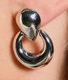 Bound To Wow Teardrop Stone Hoop Earrings