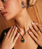 Bound To Wow Teardrop Stone Hoop Earrings