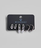 Sleek Deets Three-Pack Hoop Earring Set