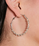 Dainty Brilliance Rhinestone Hoop Earrings, a trendy silver addition to women's going-out outfits, is ideal for Christmas party outfits, chic NYE attire, or winter night-out looks that keep you on-trend!