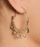 Sea Worthy Shell Charm Hoop Earrings