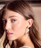 Glam Addition Pearl Heart Statement Earrings