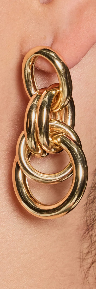 Stylish Crowd Hoop Drop Earrings