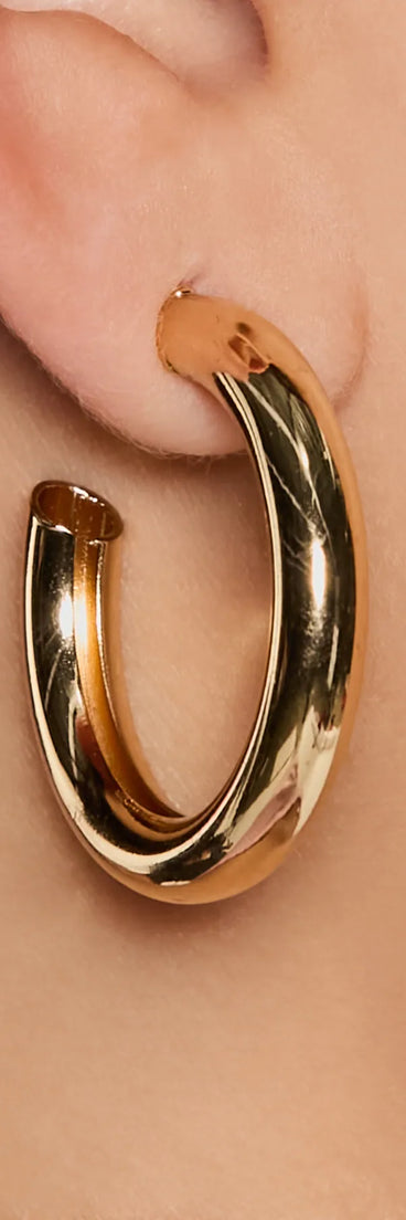 Trendy Chic Tube Hoop Earrings